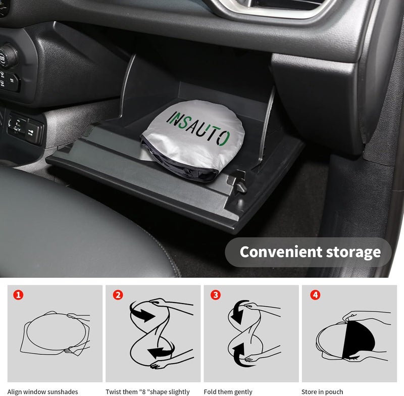 INSAUTO for RAV4 Car Windshield Cover, Windshield Sun Shades Foldable Sunshade for Toyota RAV4 2013-2023 SUV Crossover Front Window Custom Fit Sun Visor Heatshield Protector Car Accessories - Image 5